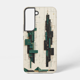 Coque Samsung Galaxy Tours Architecturales Vert Émeraude et Or Noir
