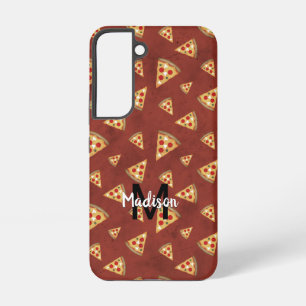 Coque Samsung Galaxy Tranches de pizza cool motif rouge vintage Monogra