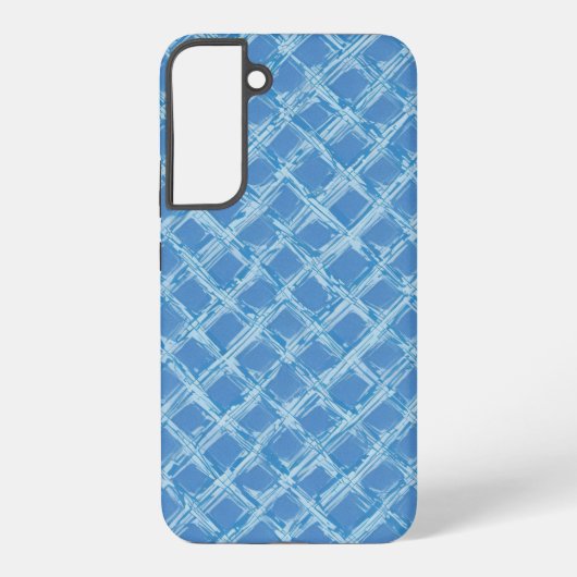 Coque Samsung Galaxy treillis à brosse bleu (Verso)