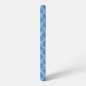 Coque Samsung Galaxy treillis à brosse bleu (Côté gauche)