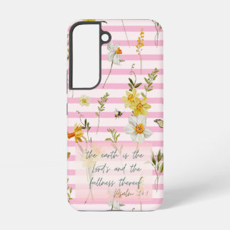 Coque Samsung Galaxy Trendy Faith Blush Stripe Daffodils Bee Nature