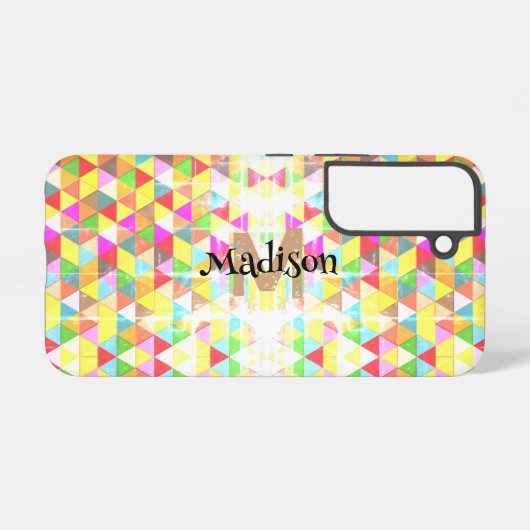 Coque Samsung Galaxy Triangle coloré géométrie rétro motif Monogramme (Verso Horizontal)