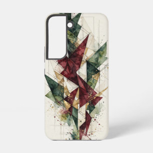 Coque Samsung Galaxy Triangles aquarelles abstraits en Bourgogne, vert