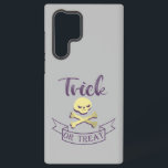 Coque Samsung Galaxy Tricoter ou traiter les os croisés du crâne Ruban<br><div class="desc">Citation d'Halloween sur bande ruban</div>