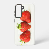 Coque Samsung Galaxy Trois Fraises Sur Sgcna Blanc (Verso)