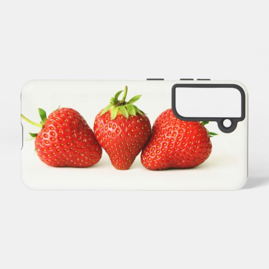 Coque Samsung Galaxy Trois Fraises Sur Sgcna Blanc (Verso Horizontal)