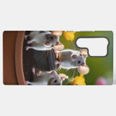 Coque Samsung Galaxy Trois souris dans des pots de fleurs, (Verso Horizontal)