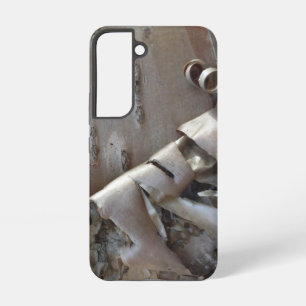 Coque Samsung Galaxy Tronc d'Arbre en Écorce de bouleau frisé Rustique
