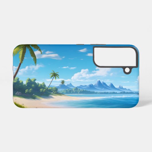 Coque Samsung Galaxy Tropical Ocean Island Sandy Beach Shore  (Verso Horizontal)
