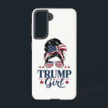 Coque Samsung Galaxy Trump Girl Messy Bun Trump 2024 Election American<br><div class="desc">Trump Girl Messy Bun Trump Élection américaine 2024 Drapeau</div>