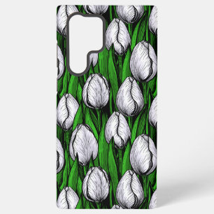 Coque Samsung Galaxy Tulipes blanches avec feuilles vertes