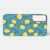 Coque Samsung Galaxy Tulipes en bleu et jaune (Verso Horizontal)