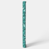 Coque Samsung Galaxy Turquoise Silver Sparkle Glam Bling Métal personna (Côté gauche)