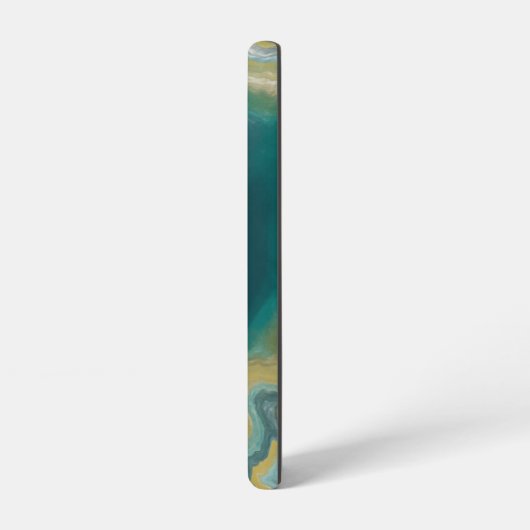 Coque Samsung Galaxy Turquoise vert Agate marbre Nom Abstrait Monogramm (Côté gauche)
