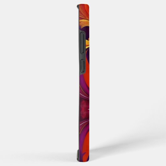 Coque Samsung Galaxy Twirling rouge de feu Hydrangea Persimmon (Côté droit)