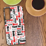 Coque Samsung Galaxy Typographie rouge et noire Merci multilingue<br><div class="desc">Cette conception comporte un nuage de mots de typographie "Merci" multilingue rouge et noir dans une variété de styles et de tailles de police sur un arrière - plan blanc. Faites-en un cadeau d'anniversaire,  un cadeau de fête de la mère ou un autre cadeau spécial pour occasion.</div>