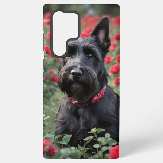 Coque Samsung Galaxy "Une rose rouge pour le Terrier écossais noir" (Verso)