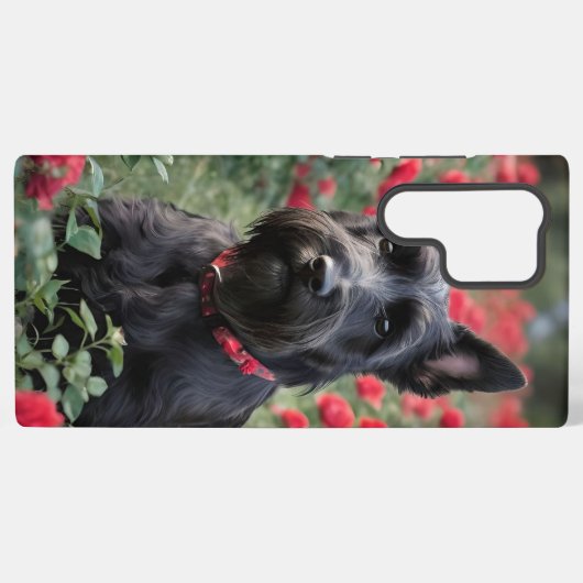 Coque Samsung Galaxy "Une rose rouge pour le Terrier écossais noir" (Verso Horizontal)