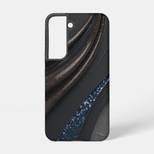 Coque Samsung Galaxy Vague de Parties scintillant noire et Brown