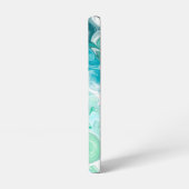 Coque Samsung Galaxy Vagues bleues et vertes personnalisées (Côté gauche)