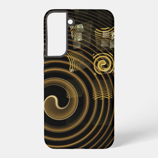 Coque Samsung Galaxy Vagues dorées hypnotiques Art abstrait moderne (Verso)