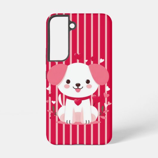 Coque Samsung Galaxy Valentines mignon chien rayé (Verso)