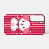 Coque Samsung Galaxy Valentines mignon chien rayé (Verso Horizontal)
