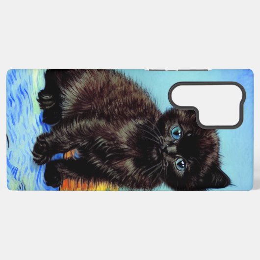 Coque Samsung Galaxy Van Gogh Black Kitten avec fils (Verso Horizontal)