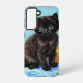 Coque Samsung Galaxy Van Gogh Black Kitten avec fils (Verso)