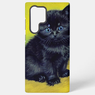 Coque Samsung Galaxy Van Gogh Chat noir Fleurs violettes