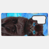 Coque Samsung Galaxy Van Gogh Starry Night Black Cat (Verso Horizontal)