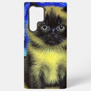 Coque Samsung Galaxy Van Gogh Starry Nuit Siamese Cat
