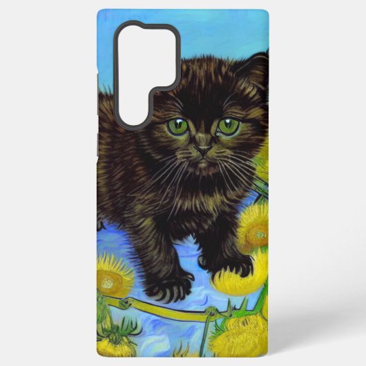 Coque Samsung Galaxy Van Gogh Style Chat avec tournesol (Verso)