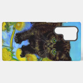 Coque Samsung Galaxy Van Gogh Style Chat avec tournesol (Verso Horizontal)