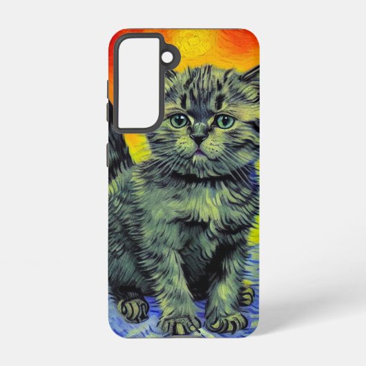 Coque Samsung Galaxy Van Gogh Style Chat Sunset Beach (Verso)