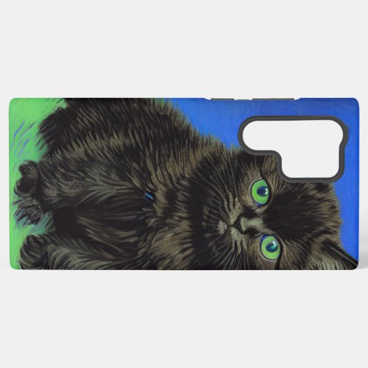 Coque Samsung Galaxy Van Gogh Style Kitten noir (Verso Horizontal)
