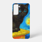 Coque Samsung Galaxy Van Gogh Style Starry Night Cat (Verso)