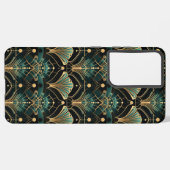 Coque Samsung Galaxy Ventilateur d'inspiration Art déco Emerald et Gold (Verso Horizontal)