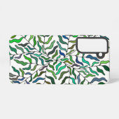 Coque Samsung Galaxy vert Abstrait géométrique des feuilles de tiges bo (Verso Horizontal)