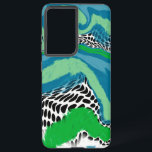 Coque Samsung Galaxy Vert, bleu et noir Abstrait<br><div class="desc">Boîtier d'art moderne bleu,  vert et noir.</div>