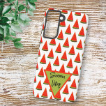 Coque Samsung Galaxy Vibes d'été Fun Watermelon Slices Motif<br><div class="desc">Le design comprend un motif de tranche de pastèque préféré d'été avec du texte modèle à l'intérieur d'un triangle. Personnalisez le texte, conservez le texte ou modifiez-le à l'aide de l'outil de conception pour sélectionner le style, la taille et la couleur de police que vous préférez. Remplacez le texte par...</div>