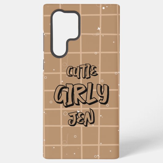 Coque Samsung Galaxy Vichy marron girly mignon (Verso)