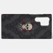 Coque Samsung Galaxy Victorian Skull & Roses Damask Phone Case (Verso Horizontal)