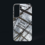Coque Samsung Galaxy Vieux voilier truquage<br><div class="desc">Photo de gréement et mâts d'un vieux voilier contre un boîtier de téléphone mobile design ciel avec texte personnalisable.</div>