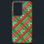 Coque Samsung Galaxy Vilain pull motif sonnettes Joyeux fils Xmas<br><div class="desc">motif tricot dans un style de pull moche avec cloches jingle et texte Joyeux Xmas</div>