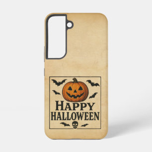 Coque Samsung Galaxy Vintage/classique Happy Halloween jack-o-lantern
