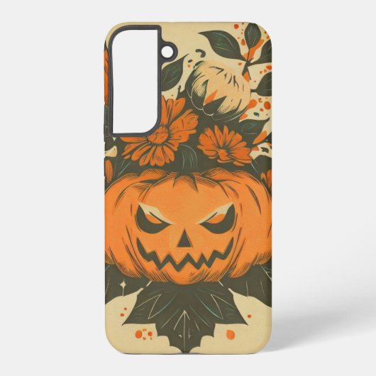 Coque Samsung Galaxy Vintage/Halloween/Automne/citrouille (Verso)