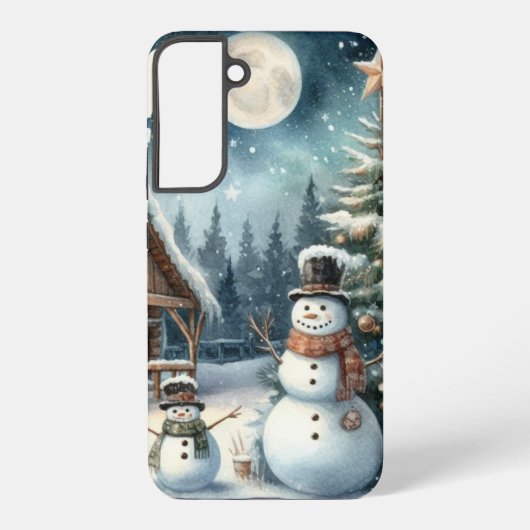Coque Samsung Galaxy Vintage/Russe/Snowman/Noël (Verso)