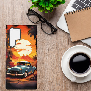 Coque Samsung Galaxy Voiture Ancienne Coucher de Soleil - Cadeau pour l