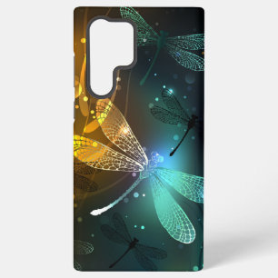 Coque Samsung Galaxy Vol de libellule verte lumineuse